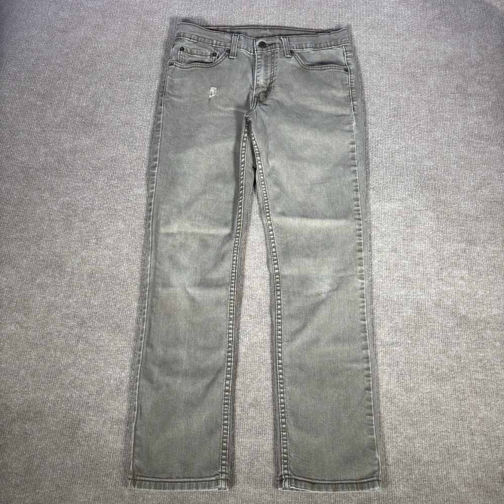Levis 511 Jeans Mens 30x28 (Tag31x30) Slim Fit Straight Olive Green Denim